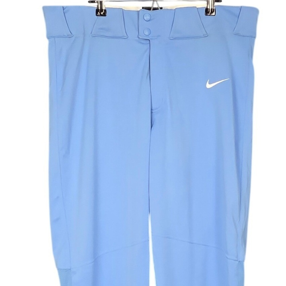 Nike Baseball Pants Mens Large Light Blue Tapered Performance Zip Snap BQ5488